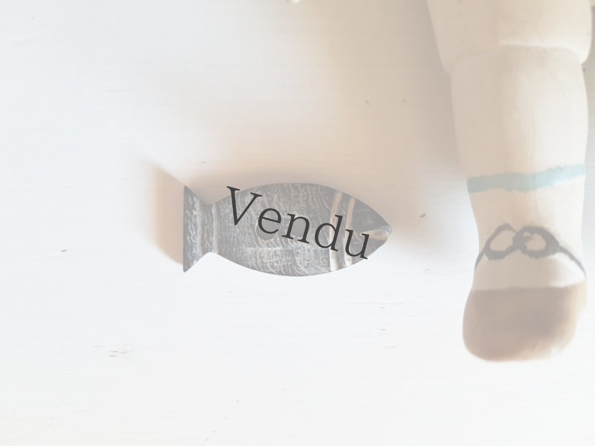 画像2: フランスヴィンテージ　木製お魚ボタン 35mm (2)