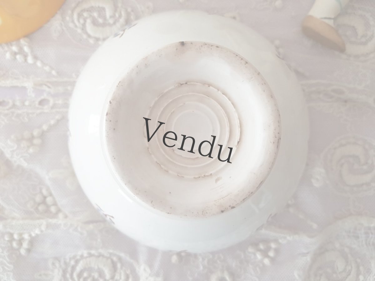 画像6: フランス 1930-1940年 青いカーネーションのカフェオレボウル (6)