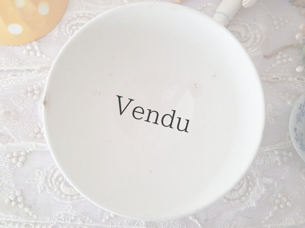 画像5: フランス 1930-1940年 青いカーネーションのカフェオレボウル (5)