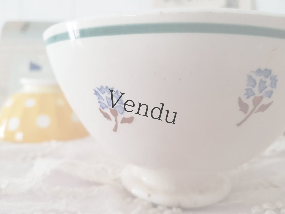 画像4: フランス 1930-1940年 青いカーネーションのカフェオレボウル (4)