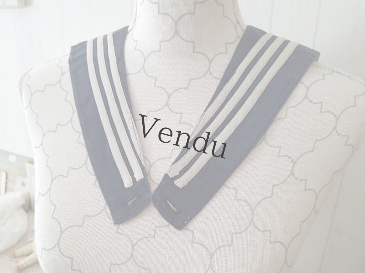 画像7: フランスアンティーク　水兵さんのセーラー襟 (7)