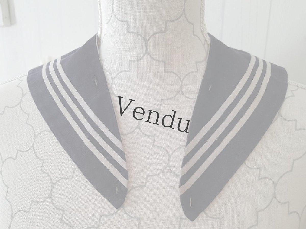 画像13: フランスアンティーク　水兵さんのセーラー襟 (13)