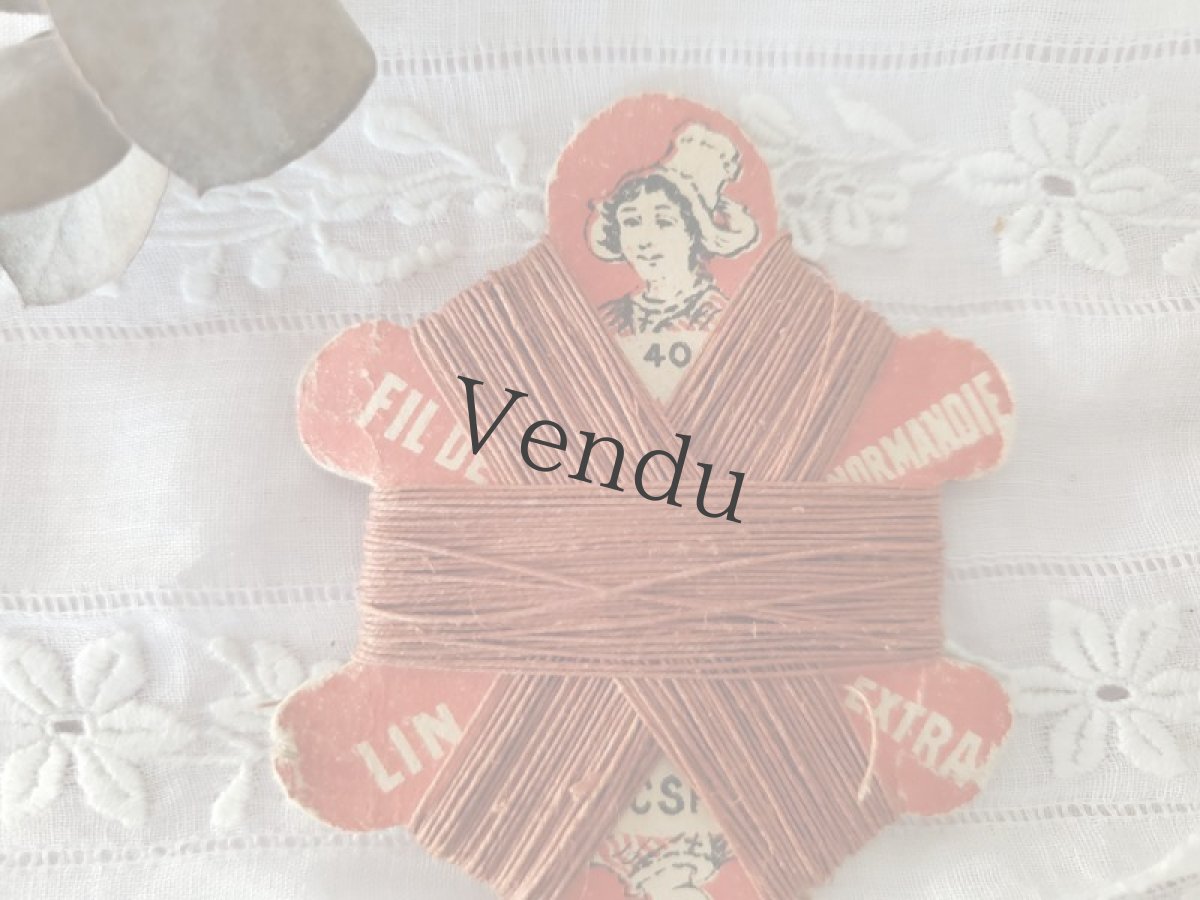 画像2: フランスアンティーク　ノルマンディーCSF リネン糸巻き (2)