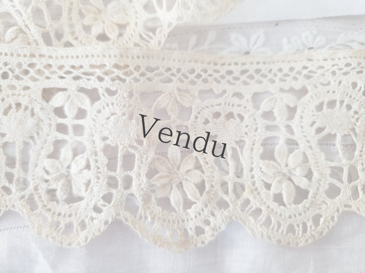 画像2: フランスアンティーク　お花のスカラップレース 60cm〜 (2)