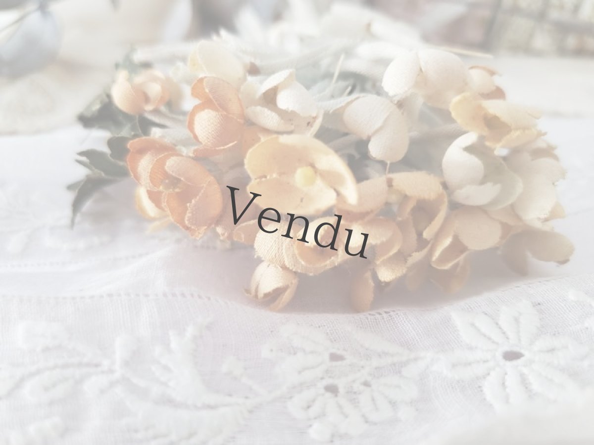 画像4: フランスアンティーク　布花コサージュ (4)