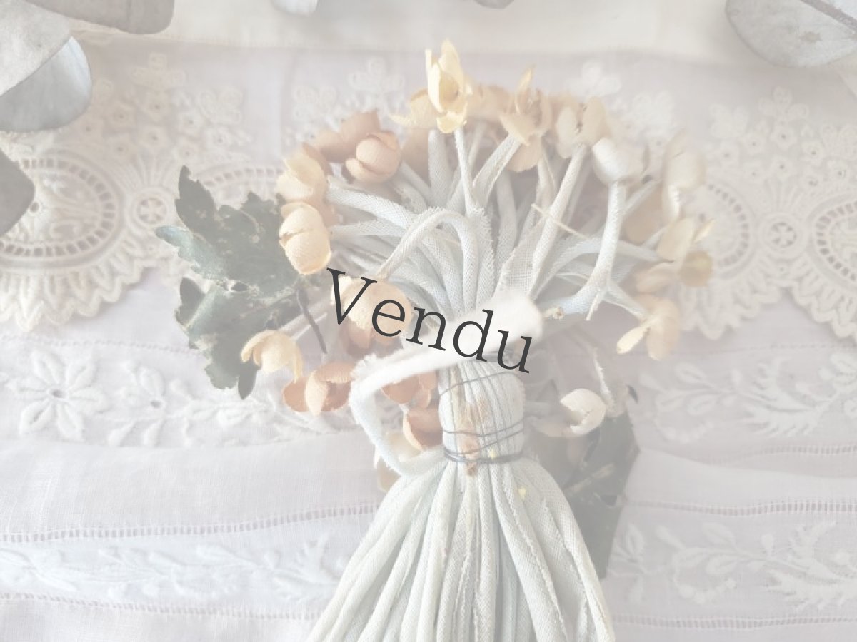 画像6: フランスアンティーク　布花コサージュ (6)