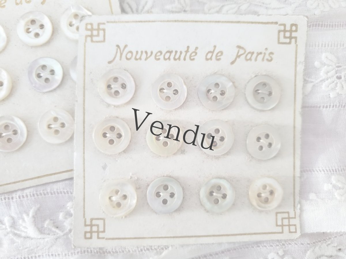 画像3: フランスアンティーク　きれいな台紙の貝ボタンシート 11mm (3)