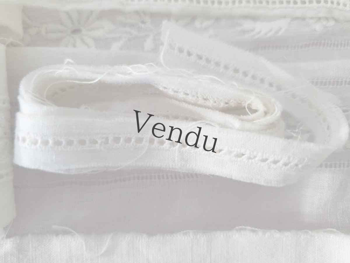 画像4: フランス蚤の市　素朴な刺繍系レースセット４種 (4)