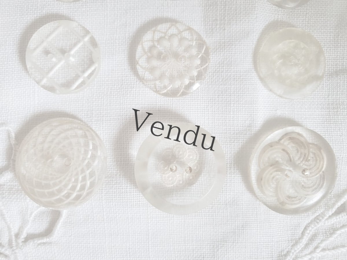 画像6: 【HOLD】フランスヴィンテージ　ルーサイトボタンアソート 9個 (6)