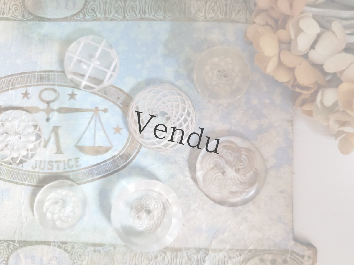 画像3: 【HOLD】フランスヴィンテージ　ルーサイトボタンアソート 9個 (3)