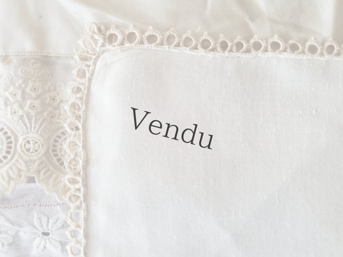 画像6: フランスヴィンテージ　JBイニシャル刺繍入りハンカチ (6)