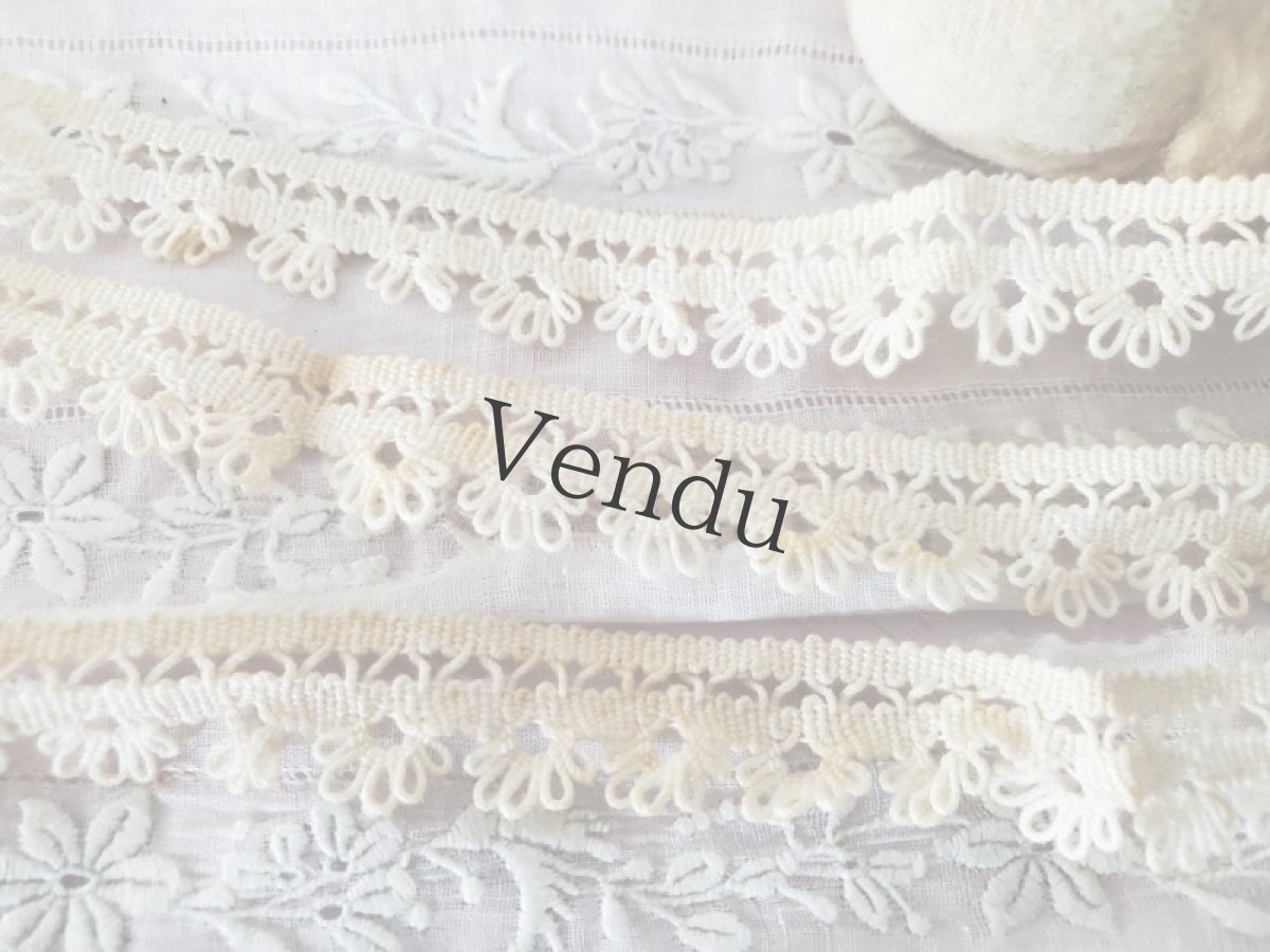 画像2: フランスヴィンテージ　スカラップレースブレード 50cm〜 (2)