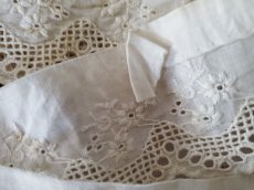 画像5: フランスアンティーク　白糸刺繍スカラップレース 95cm〜 (5)