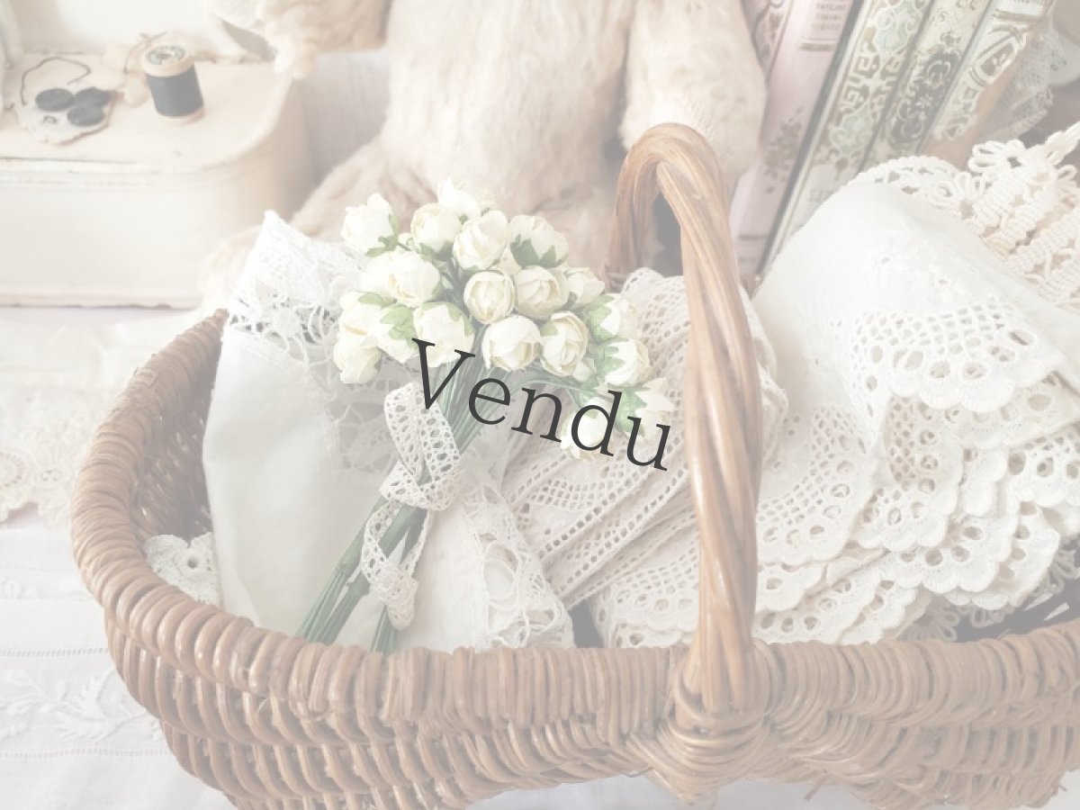 画像3: フランス蚤の市　白いミニバラのブーケ en Papier (3)