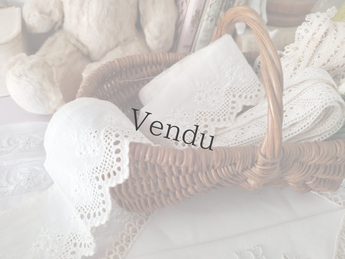 画像7: フランスアンティーク　白糸刺繍スカラップレース 95cm〜 (7)