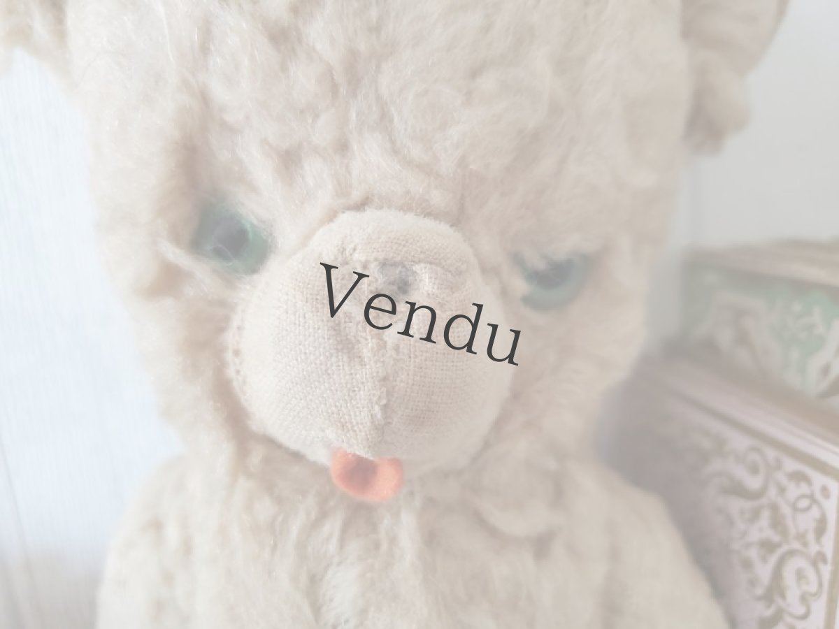 画像7: フランス 1940-1960年　ぺろっとくまのぬいぐるみ (7)