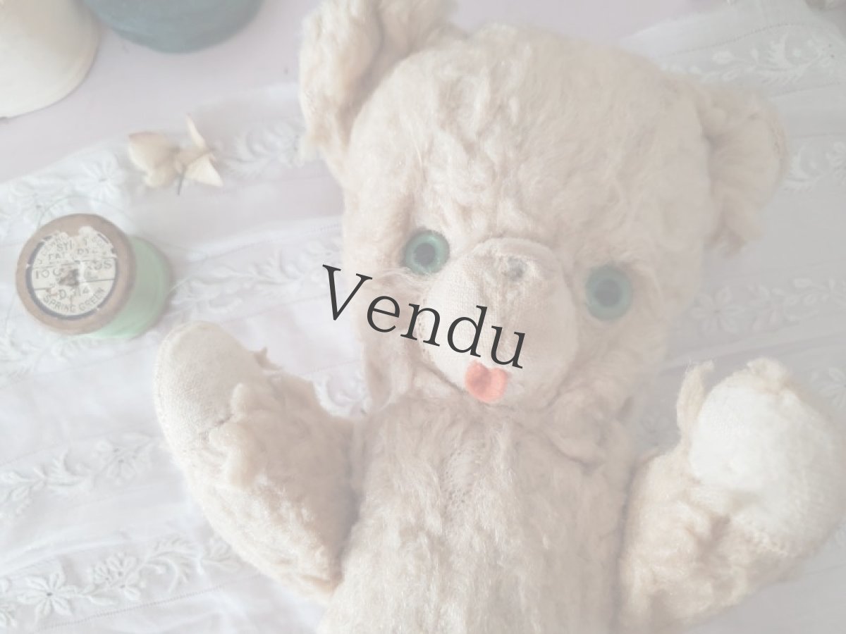 画像2: フランス 1940-1960年　ぺろっとくまのぬいぐるみ (2)