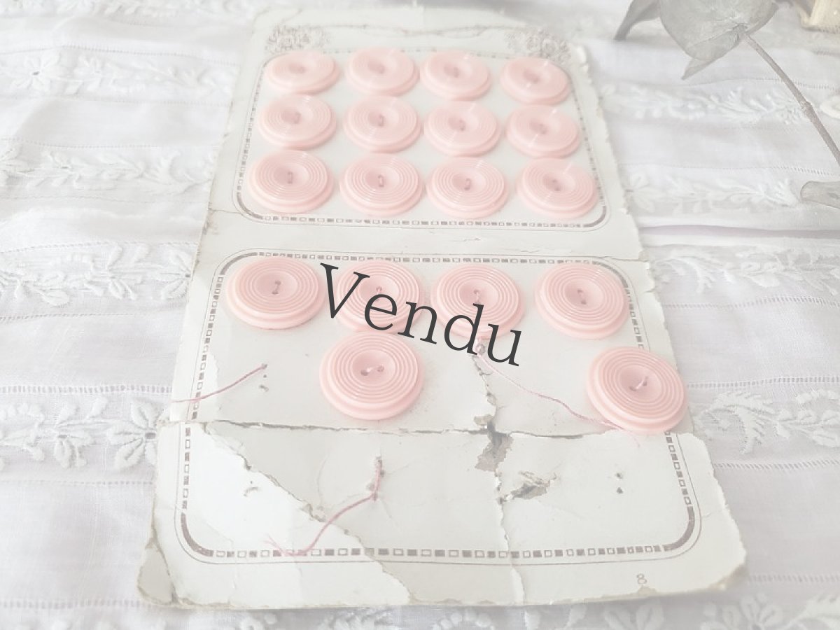 画像4: フランスヴィンテージ　プラスティックボタンシート rose (4)