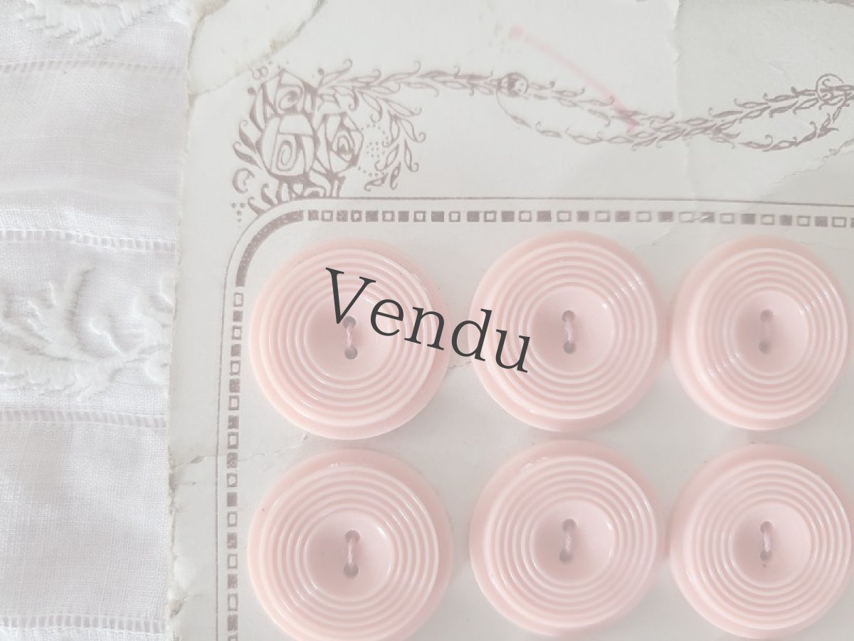 画像5: フランスヴィンテージ　プラスティックボタンシート rose (5)