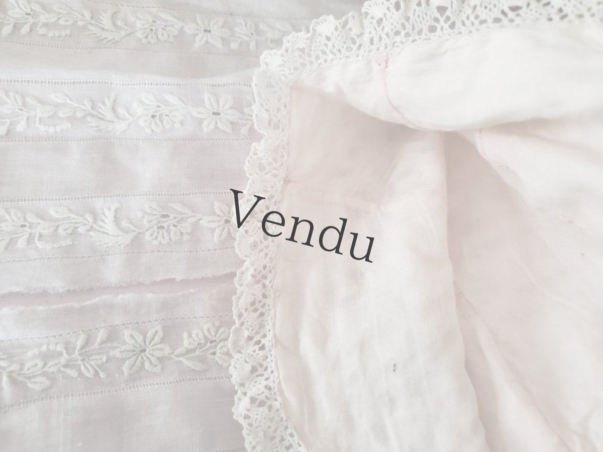 画像6: フランスヴィンテージ　カットワーク刺繍のちいさなボネ (6)