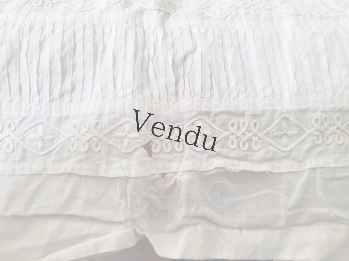 画像11: フランスアンティーク　コード刺繍のちいさなワンピース (11)