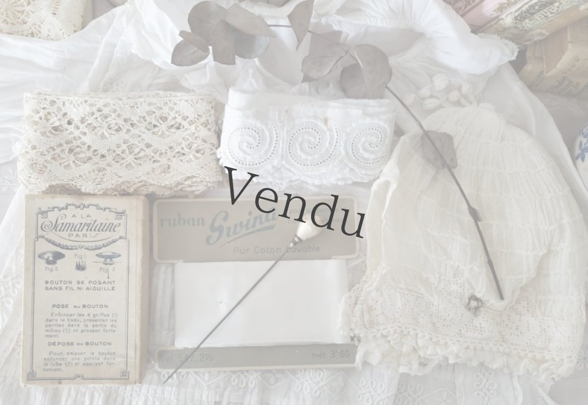 画像7: フランスアンティーク　くるくるうずまき刺繍のスカラップレース 250cm (7)