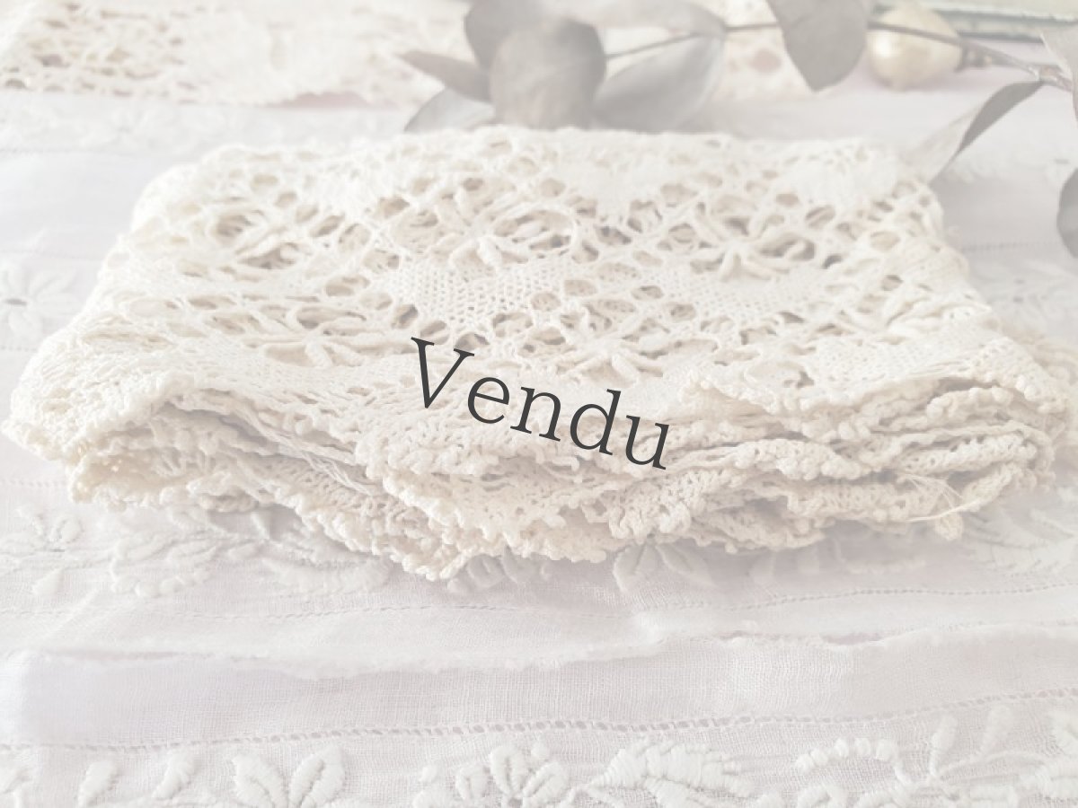 画像4: フランスアンティーク　スカラップレース 185cm (4)