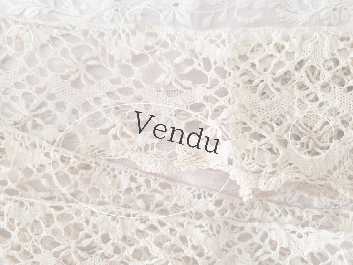 画像5: フランスアンティーク　スカラップレース 185cm (5)