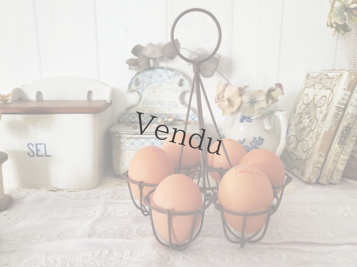 画像5: フランス蚤の市 メタル製 たまご入れ (5)