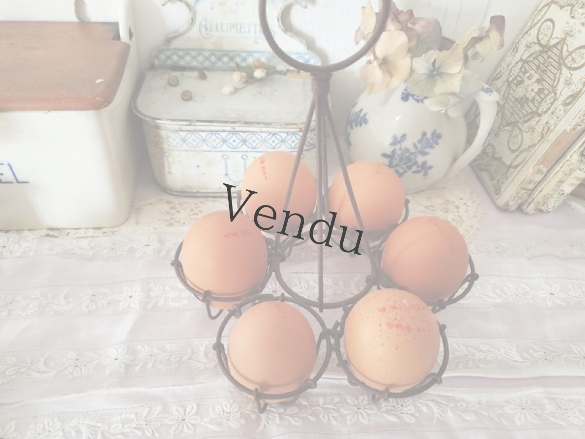 画像6: フランス蚤の市 メタル製 たまご入れ (6)