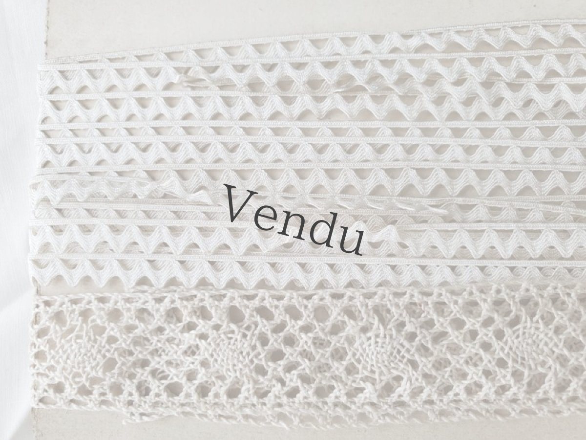 画像8: フランス蚤の市　端切れレースセット　ボタンつき A (8)