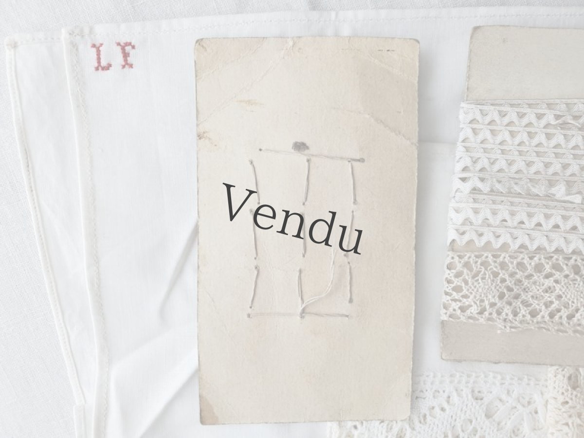 画像10: フランス蚤の市　端切れレースセット　ボタンつき A (10)