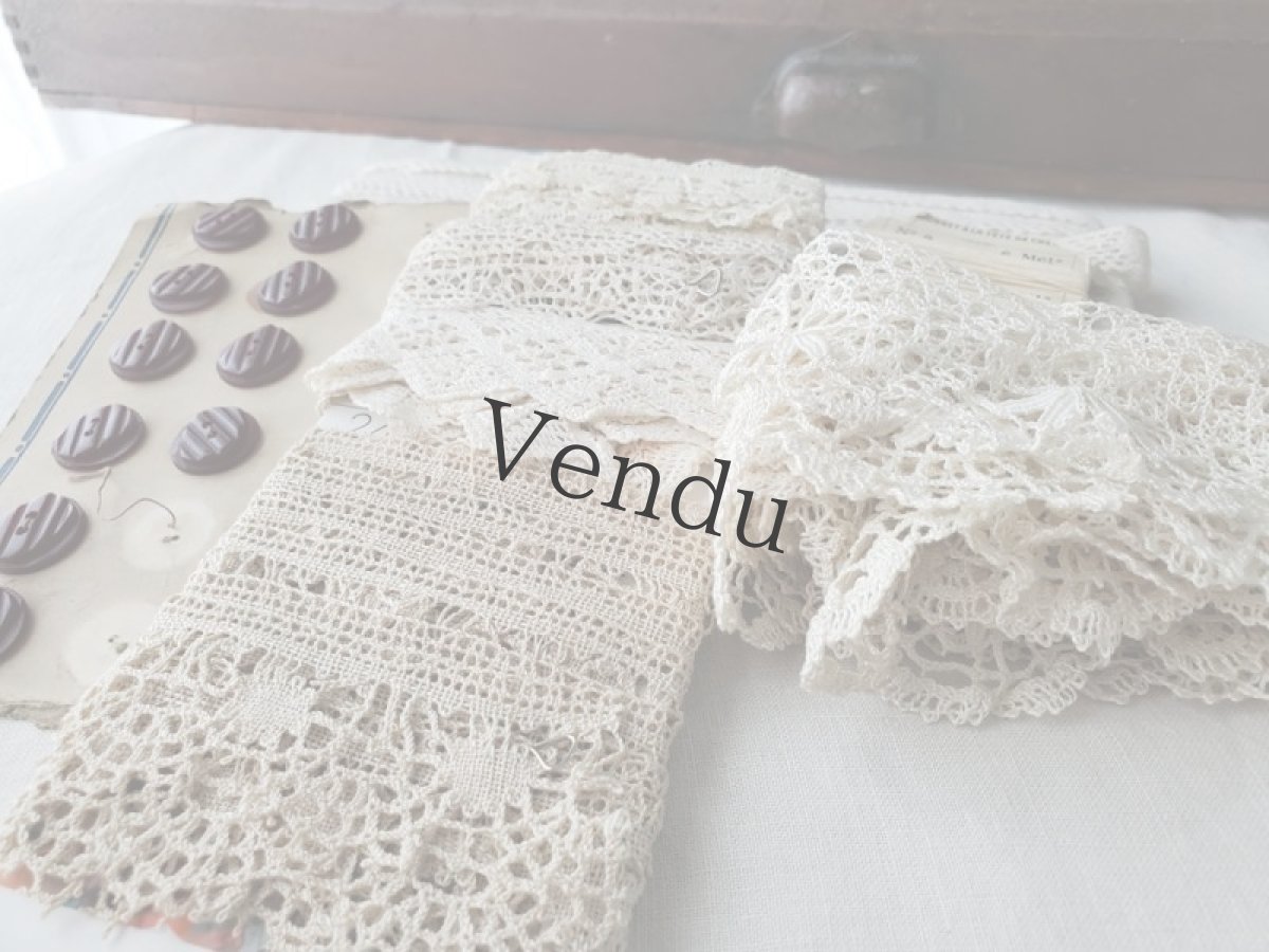 画像2: フランス蚤の市　レース＆メルスリーセット A (2)