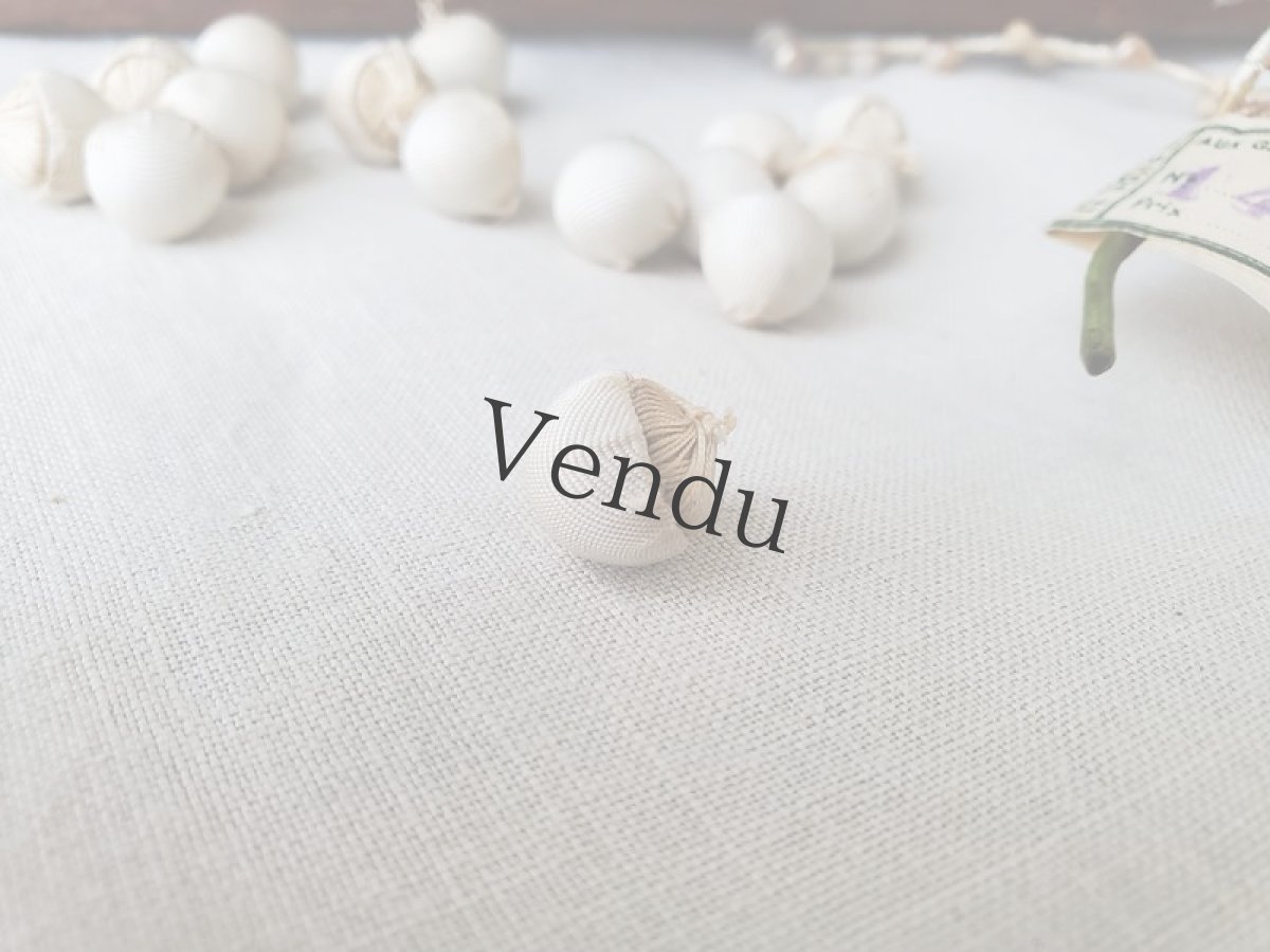 画像2: フランスアンティーク　くるみボタン エクリュ 12mm (2)