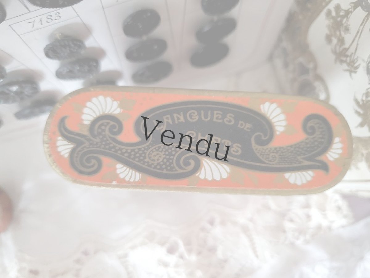 画像6: フランス 1900年代 アールヌーヴォー 美しい紙箱 Langues de Chats (6)