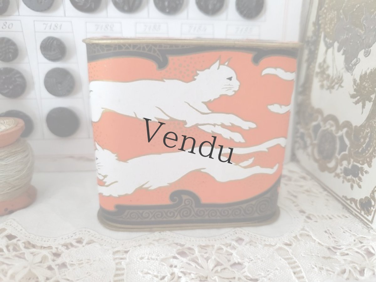 画像3: フランス 1900年代 アールヌーヴォー 美しい紙箱 Langues de Chats (3)