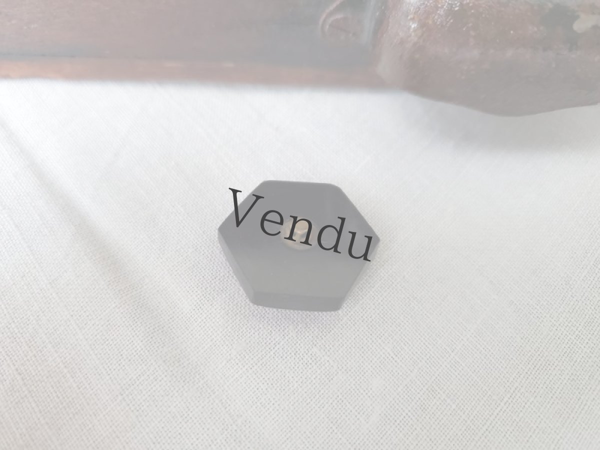 画像3: フランス 1910-1930年 アールデコ ガラリットボタン 六角形 23mm (3)