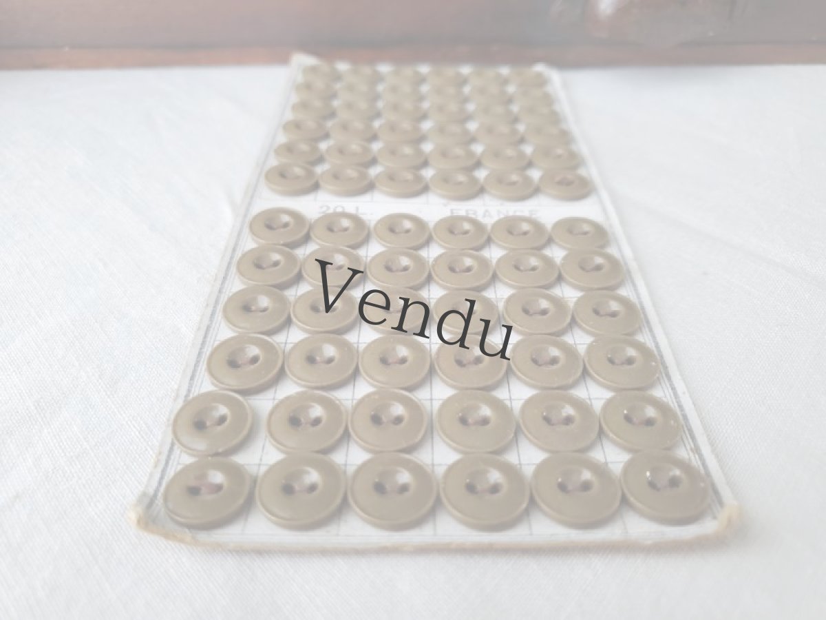 画像3: フランスアンティーク　シンプルボタンシート Olive 13mm (3)