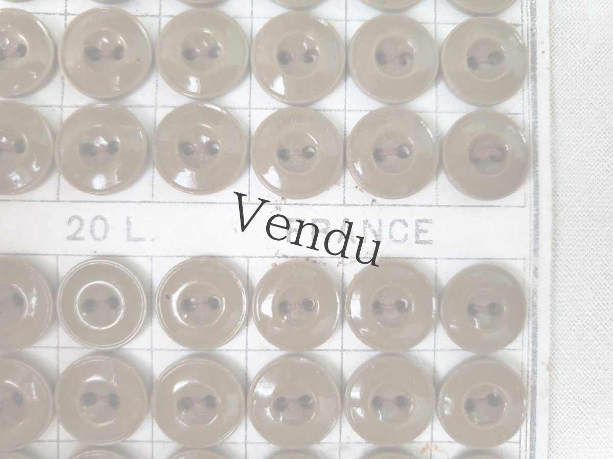 画像5: フランスアンティーク　シンプルボタンシート Olive 13mm (5)