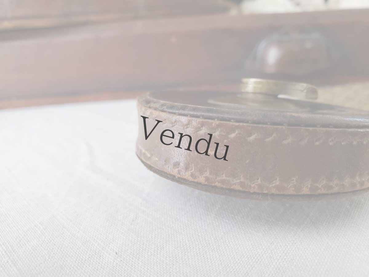 画像9: フランスアンティーク　革製手巻きメジャー (9)