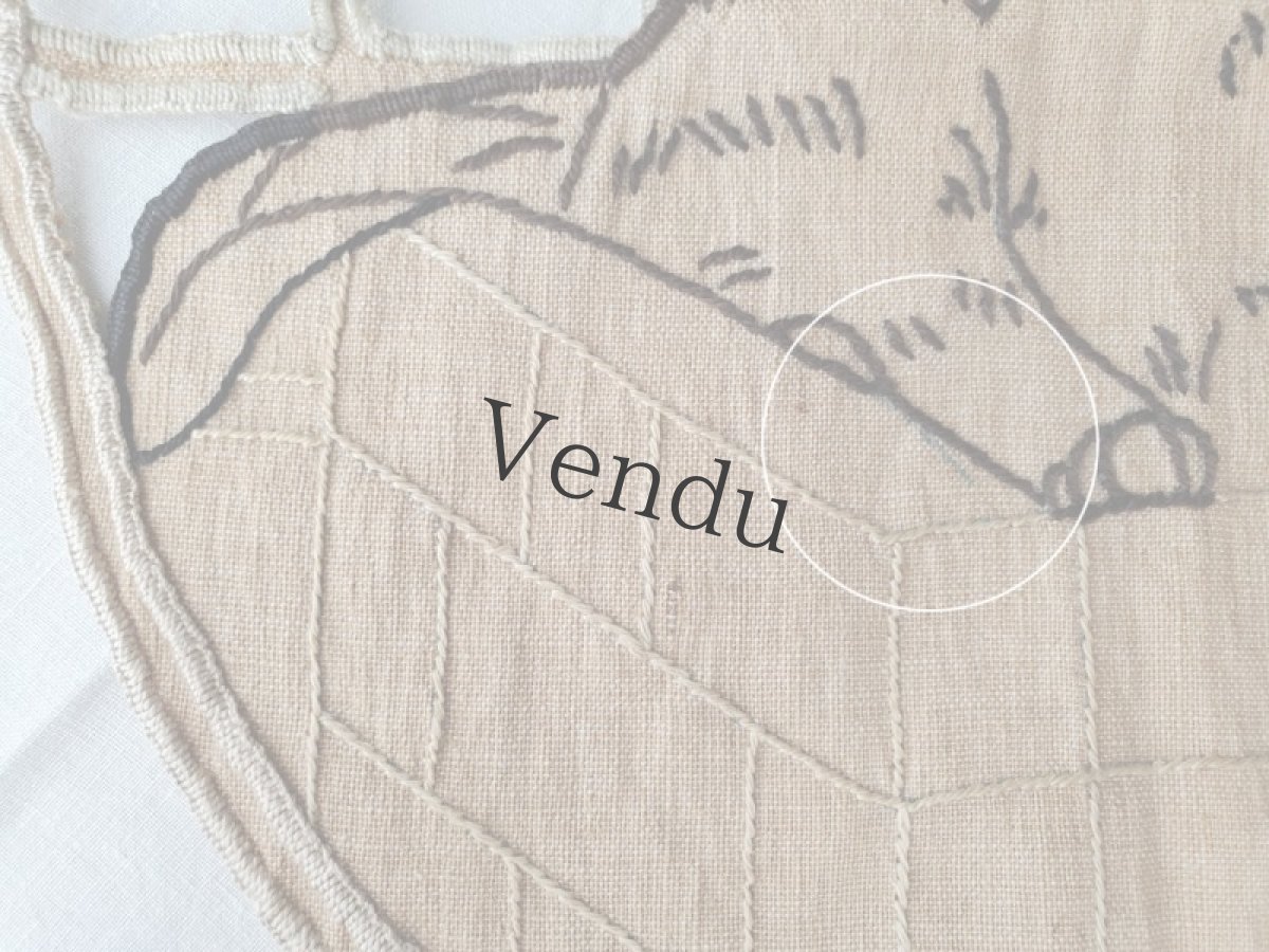 画像6: フランス 1900年前後 手刺繍作品 ３匹の猫 (6)