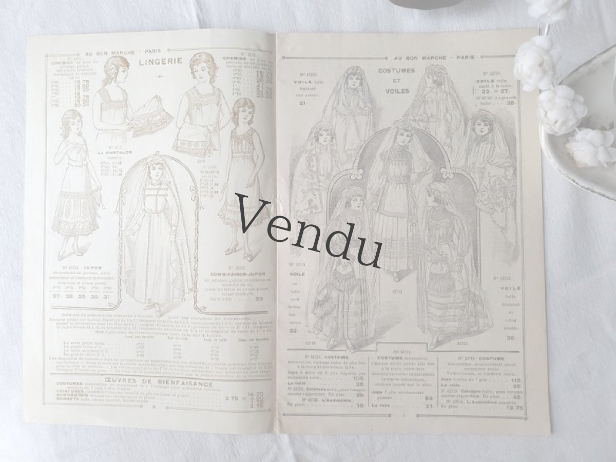 画像2: フランス 1910年代 Au Bon Marché Paris / コミュニオン衣装小物プチカタログ Articles de Premiere Communion (2)