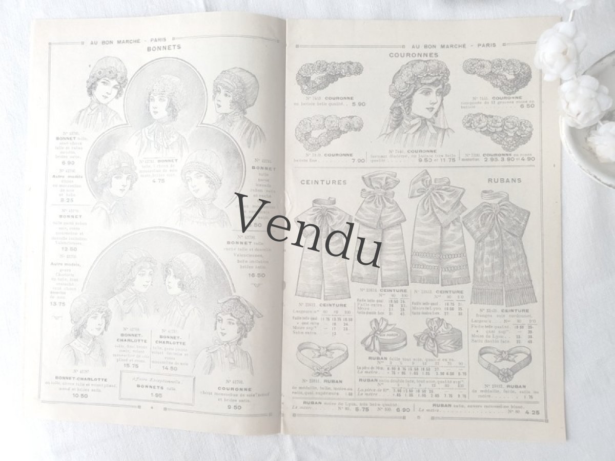 画像7: フランスアンティーク　バラの布花ヘッドリース　ティアラ (7)