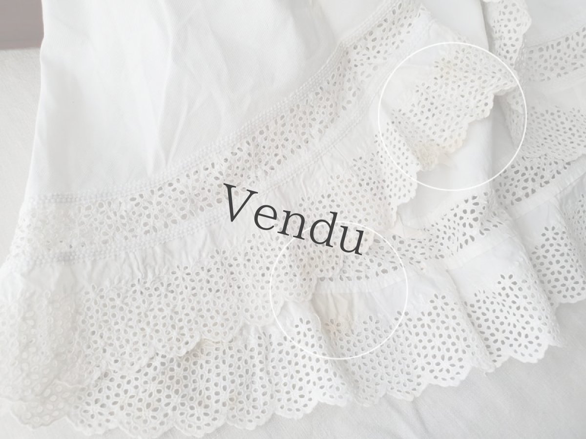 画像7: フランスヴィンテージ　子ども用ケープ Broderie Anglaise ブロードリー アングレーズ  (7)