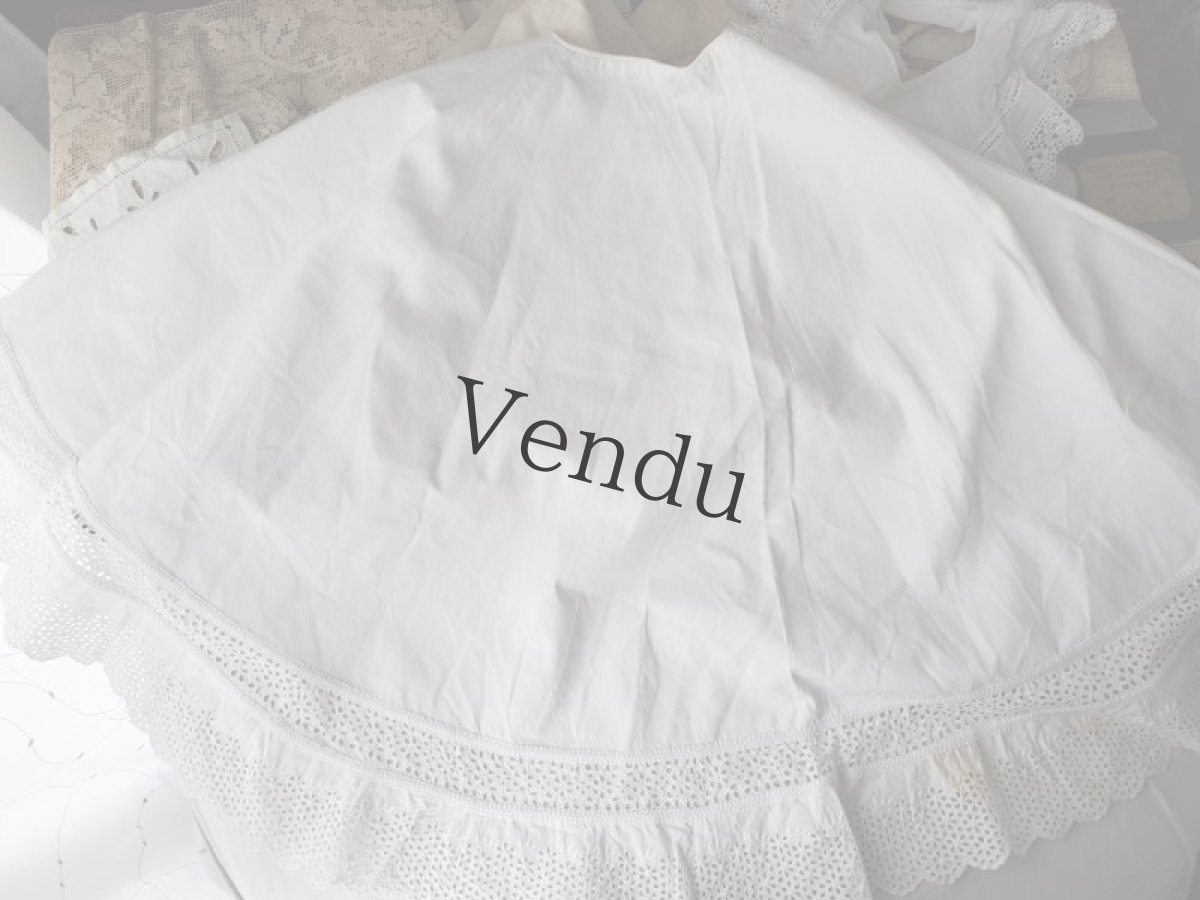 画像6: フランスヴィンテージ　子ども用ケープ Broderie Anglaise ブロードリー アングレーズ  (6)