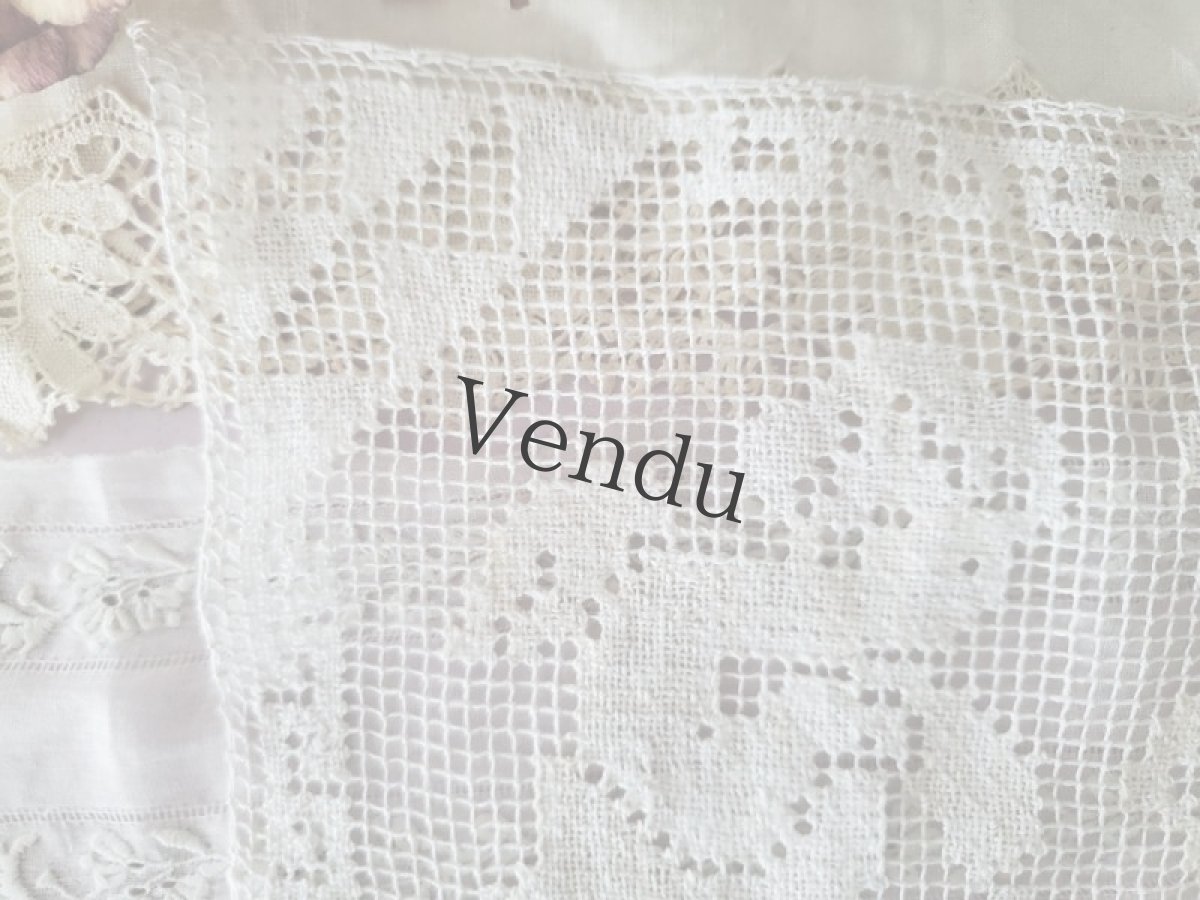 画像3: フランス蚤の市　エンジェル　フィレレースのモチーフ (3)