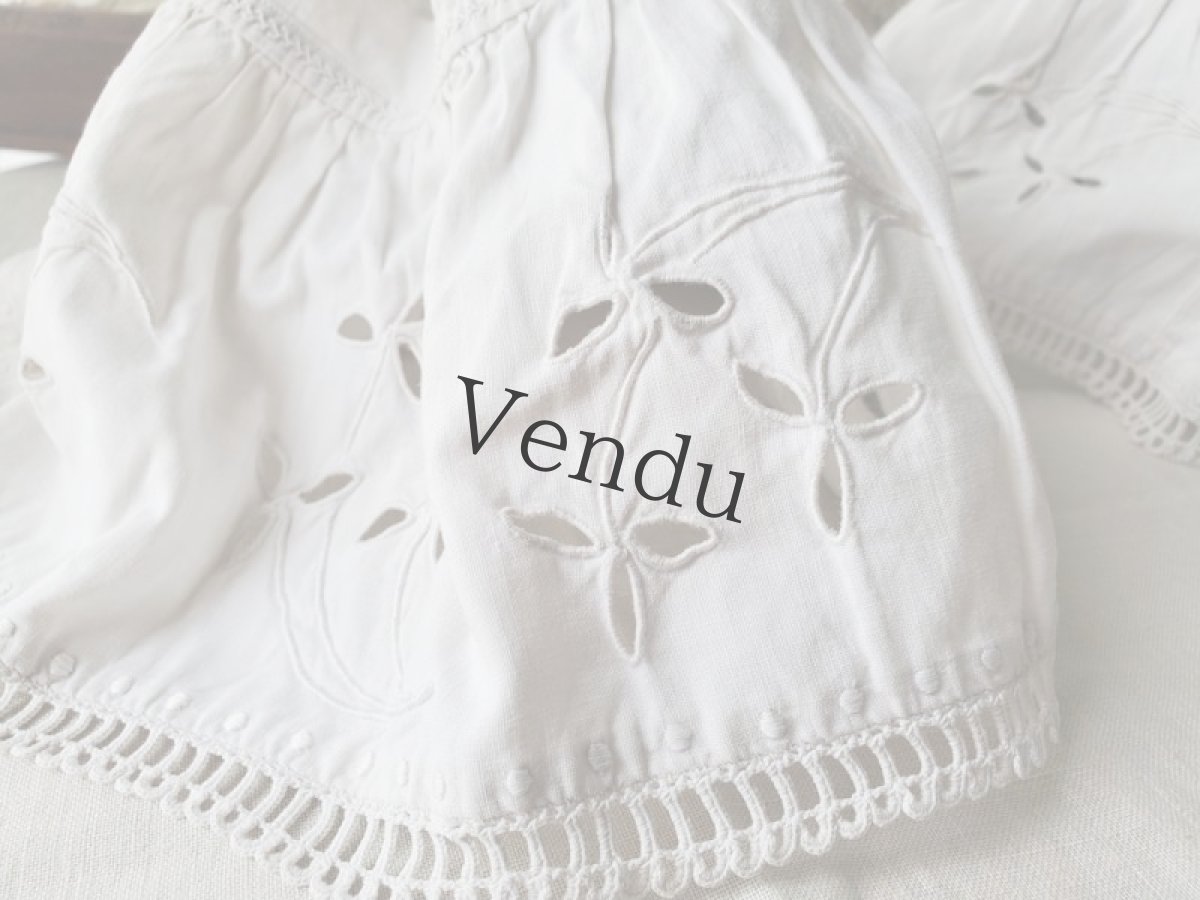 画像3: フランスアンティーク　カットワーク刺繍　幅広端切れ 2本セット (3)