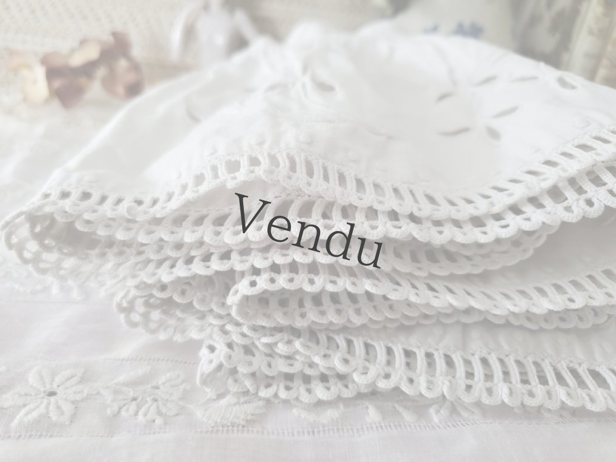 画像7: フランスアンティーク　カットワーク刺繍　幅広端切れ 2本セット (7)