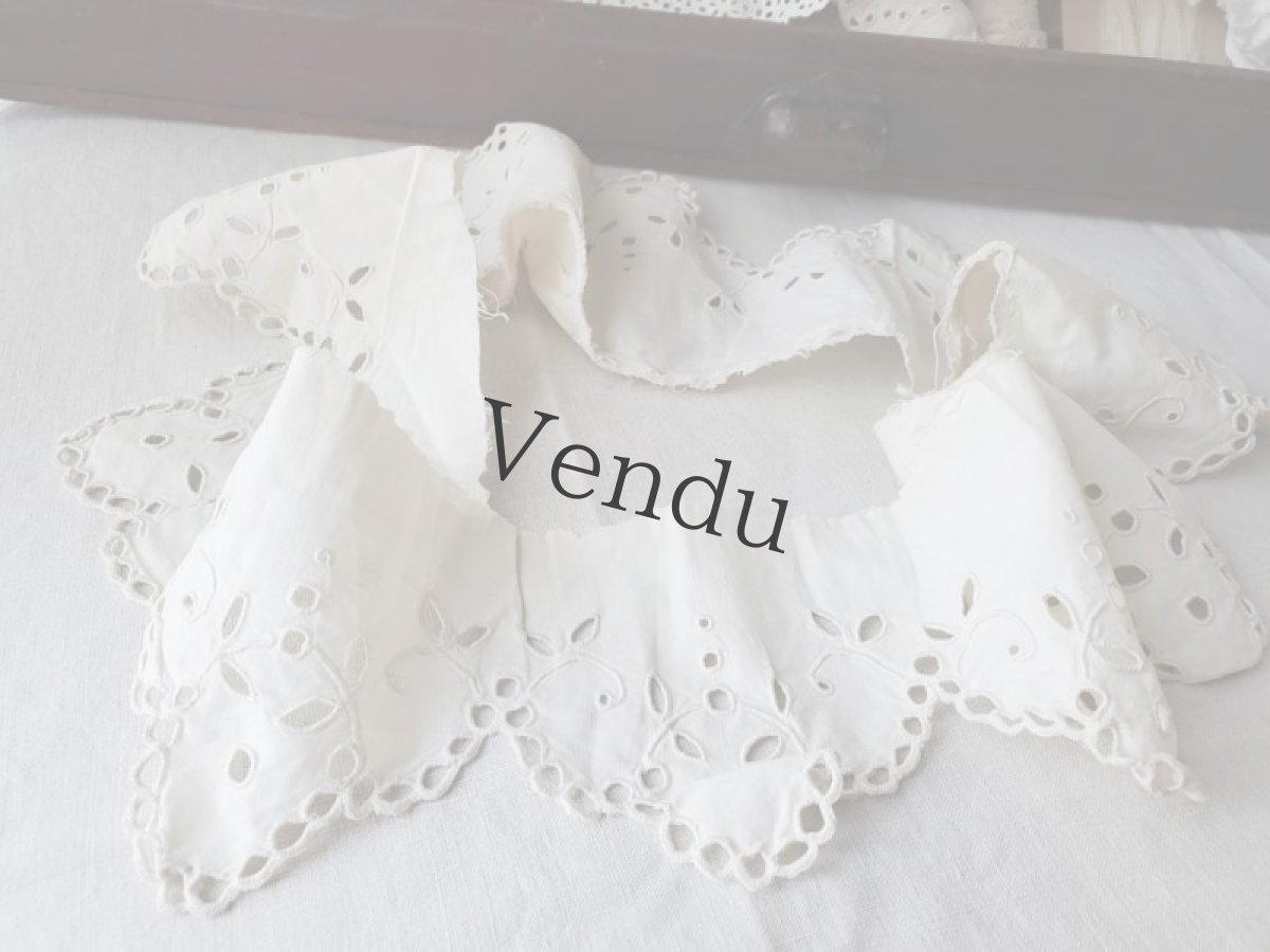 画像3: フランスアンティーク　カットワーク刺繍　幅広端切れ 99cm (3)