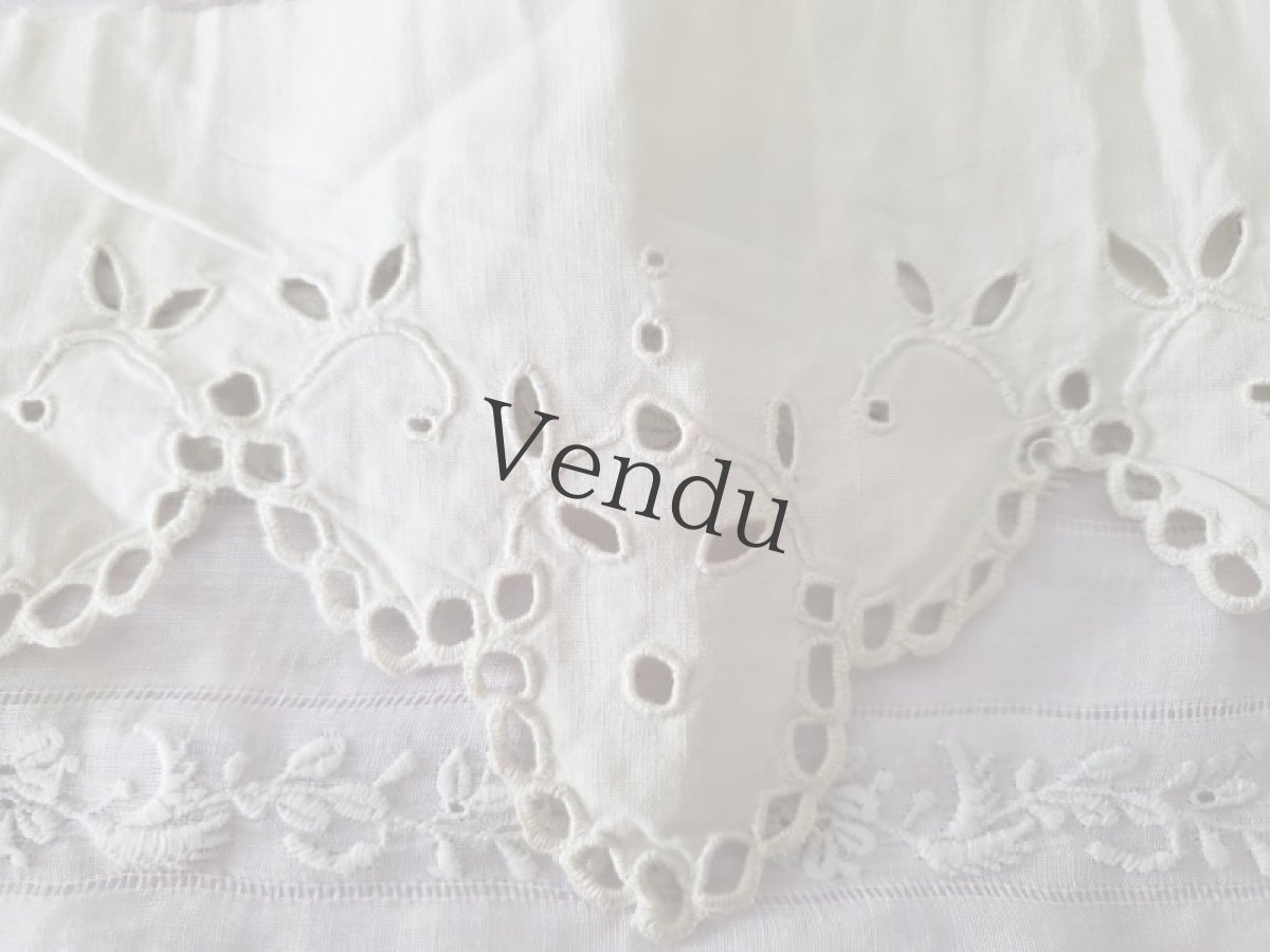 画像5: フランスアンティーク　カットワーク刺繍　幅広端切れ 99cm (5)